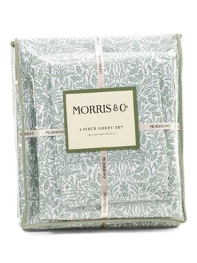 MORRIS & CO. Cotton Percale Floral Sheet Set